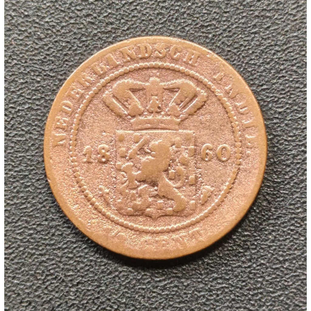 Koin Kuno ½ Cent Nederlands indie tahun 1860