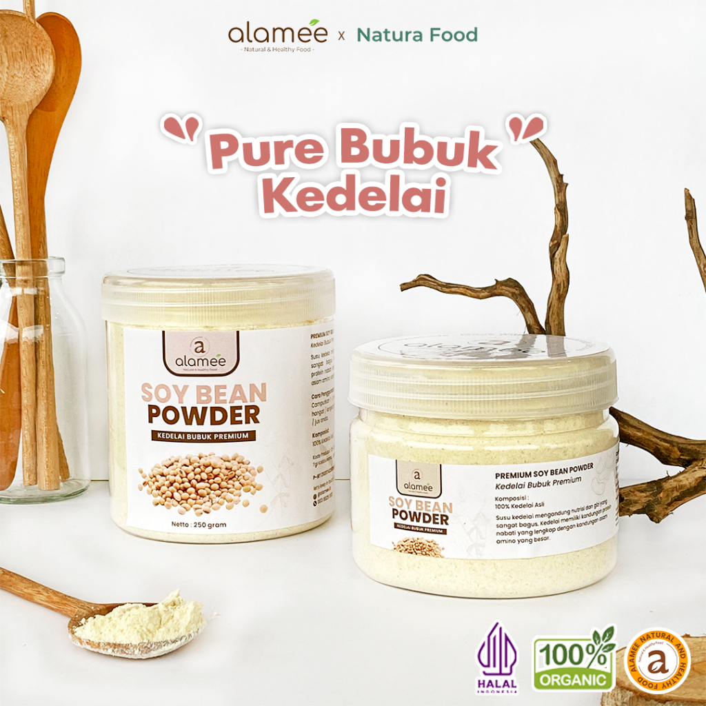 

ALAMEE Soy Milk Bean Powder PREMIUM Bubuk Susu Kacang Kedelai Murni Tinggi Protein Tanpa Gula 250gr
