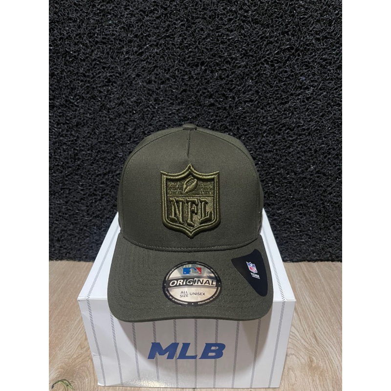 Logo NFL Hijau Army Bahan Hijau Army Topi Premium Pria Wanita Bisa COD