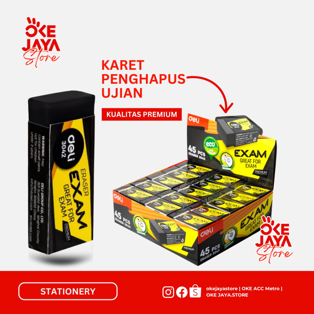 

DELI Penghapus Pensil 2B Alat Tulis Sekolah Untuk Ujian E3043