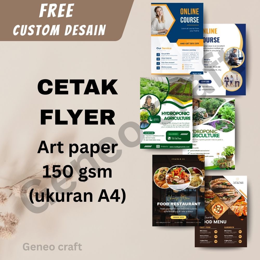 

Flyer Brosur Custom Murah A5 A6 | Art Paper 150gsm | Bisa Desain Sendiri / Gratis Desain