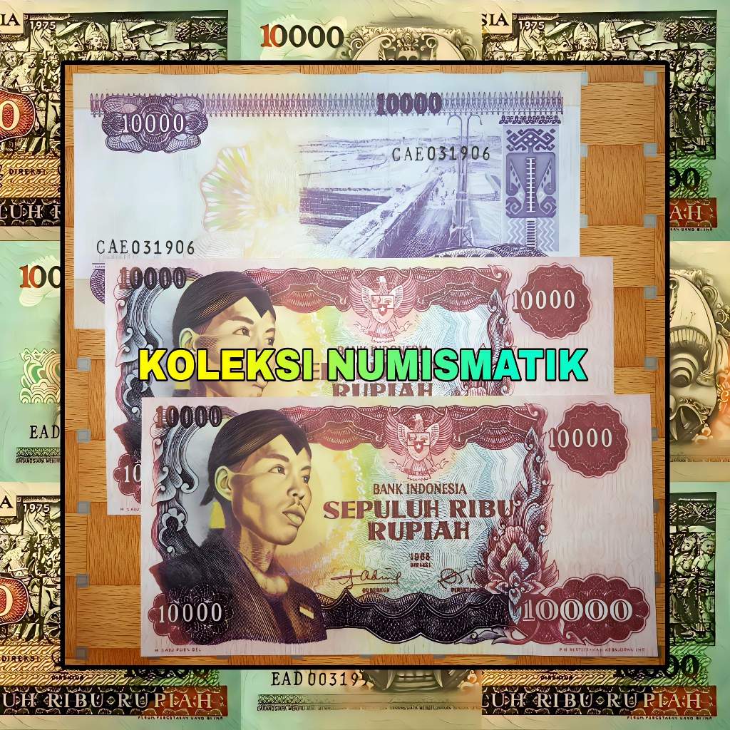 SOUVENIR REPRO UANG KERTAS KUNO INDONESIA 10000 RUPIAH JENDERAL SOEDIRMAN 1968