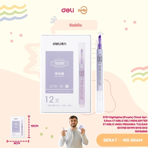 

DELI Highlighter Chisel tip1-3.5mm STABILO WARNA