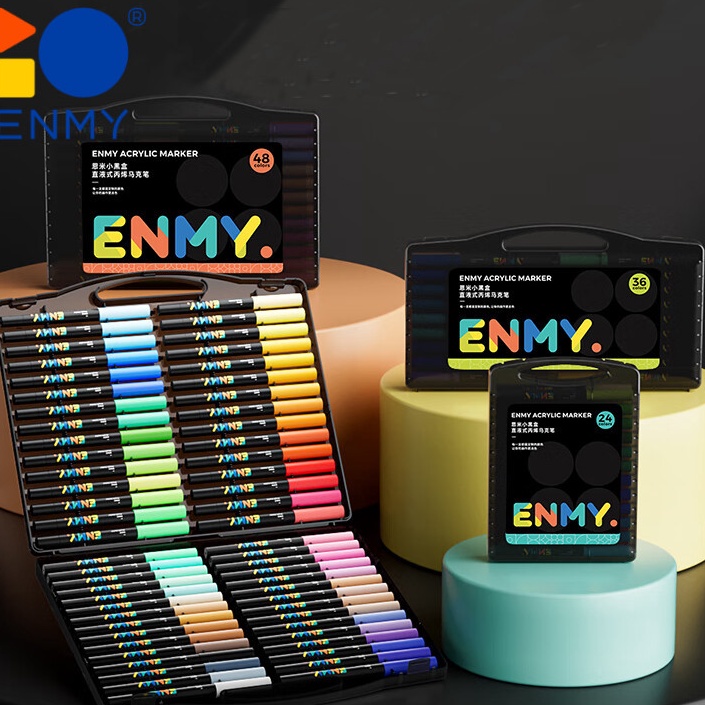 

KODE Y12L ENMY 8 Warna Marker Cair Akrilik Marker Cat Air Untuk Kanvas Batu Kaca Kayu Kertas DIY