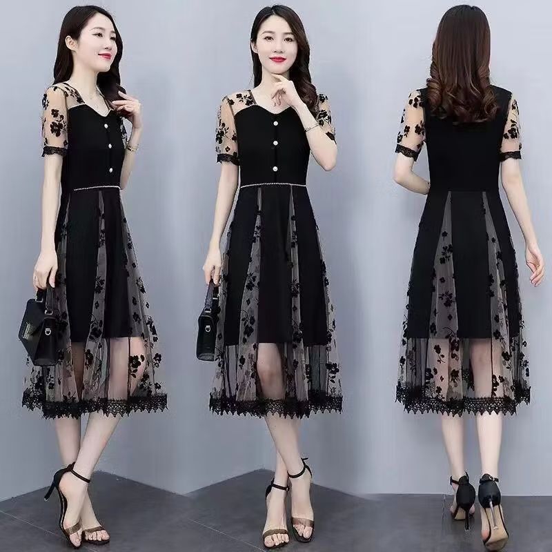 Dress Korean style puring hitam
