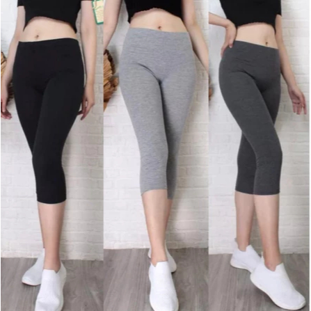 Legging Pendek 3/4 / Legging Wanita Pendek 3/4 Bahan Kaos Rayon PE