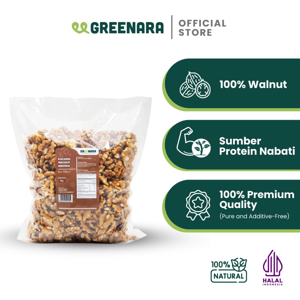 

Greenara - Kacang Walnut Mentah 1Kg / Raw Walnut