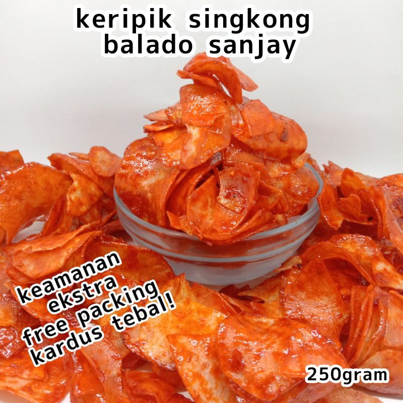 

keripik singkong balado sanjay 250gram | keripik singkong asin gurih sanjay