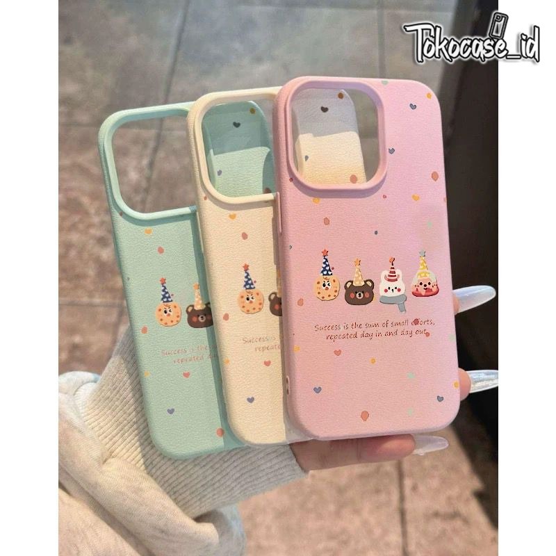 SOFTCASE EPSOM GRAIN LEATHER Little Bear cute - Softcase / Casing Hp Compatible For Iphone 7 8 7plus