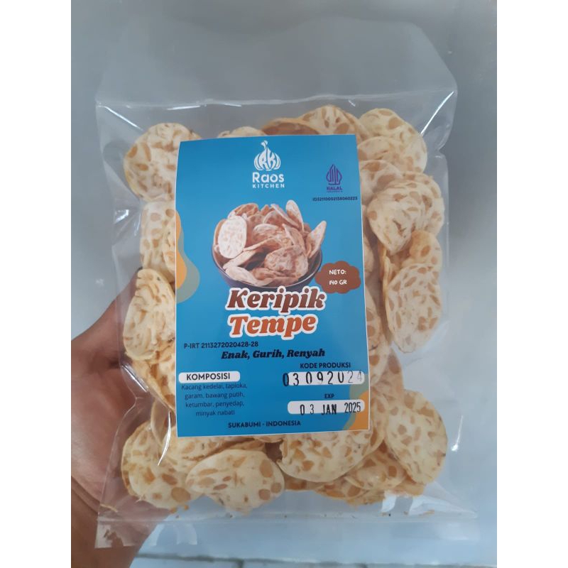 

keripik tempe original garlic | raos kitchen | cemilan sehat || cemilan kekinian