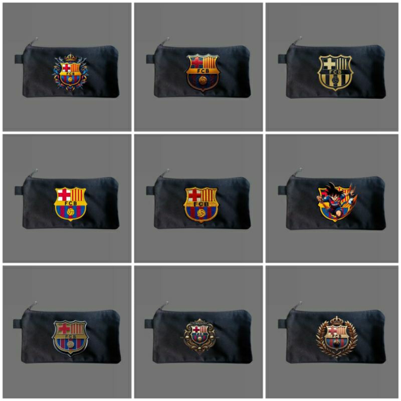 

Tempat pensil logo bola/Tempat pensil bola barcelona/Tempat alat tulis/Tempat kosmetik/Tepak canvas