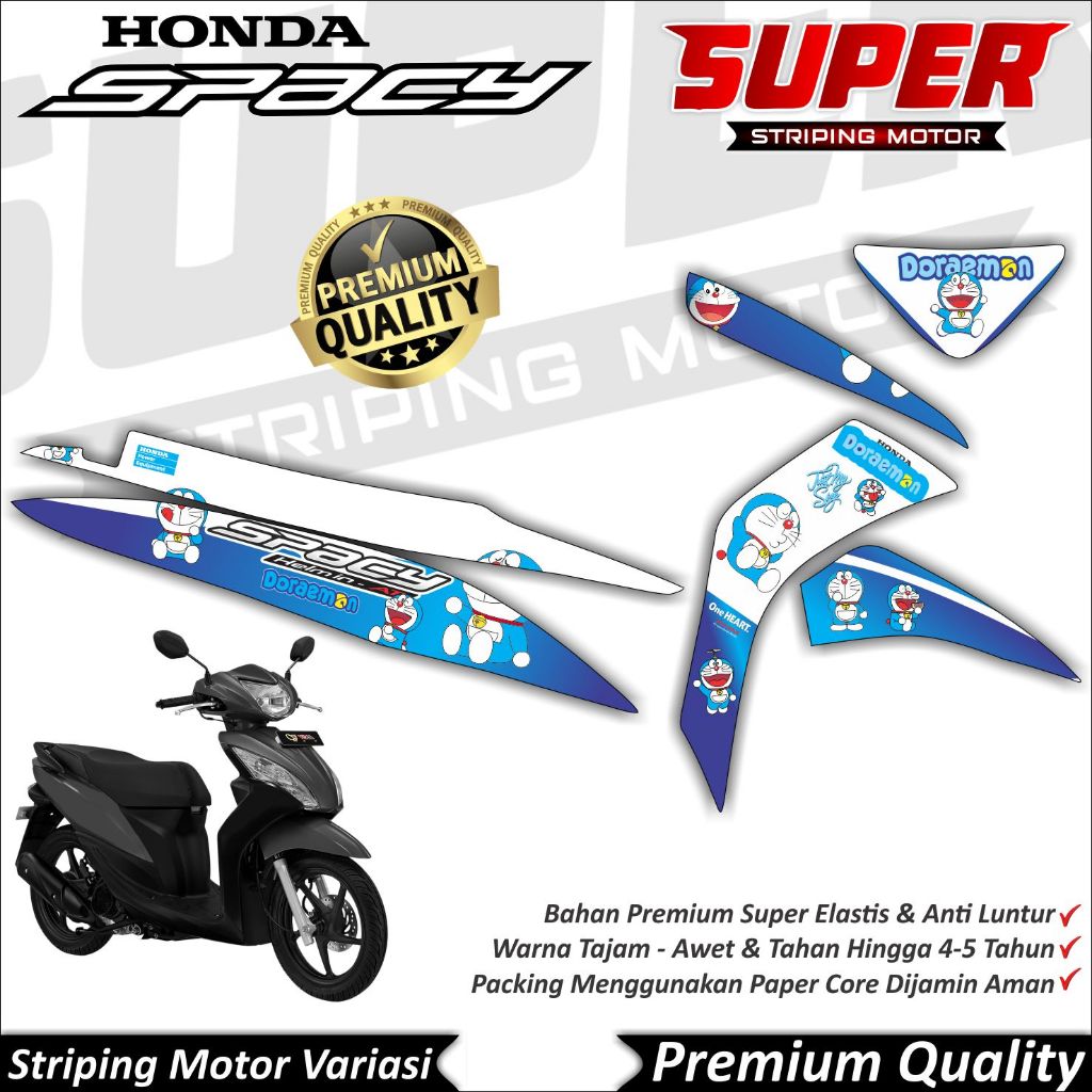 Stiker Spacy Anti Luntur keren Striping SPACY Striping Honda Spacy Doraemon