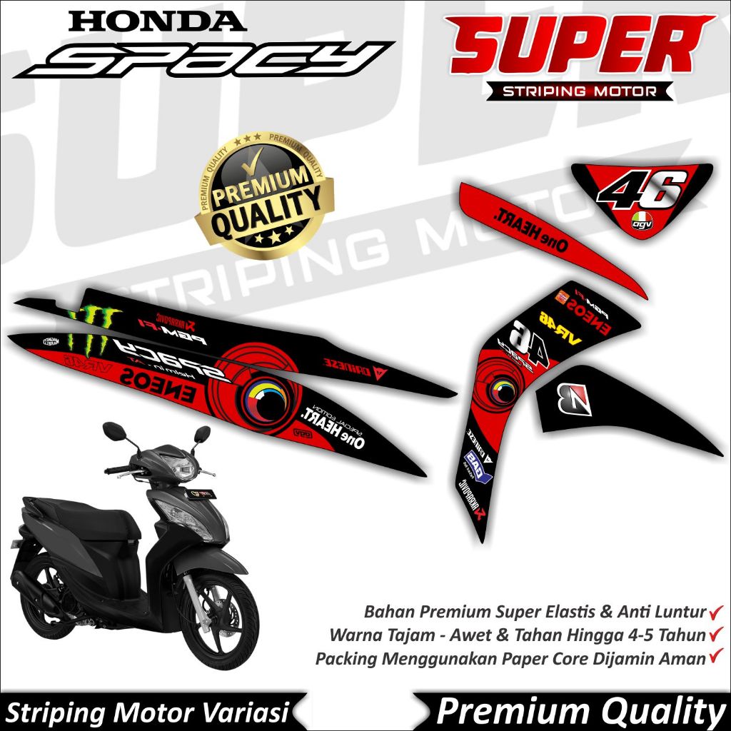 Stiker Spacy Anti Luntur keren Striping SPACY Striping Honda Spacy LRZ