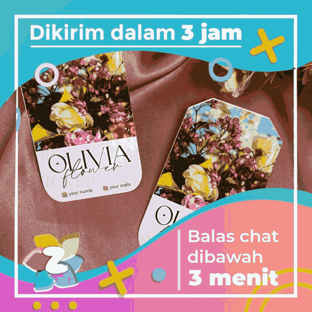 

Zennida Hang Tag Hijab Jilbab Florist Hangtag Bentuk Custom Label Baju Premium Gantung Buket Bunga