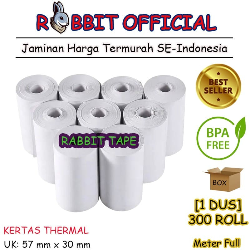 

Kertas Kasir 57x30 / Kertas Struk Kasir Coreless 57x30 / Kertas Thermal EDC 8MM