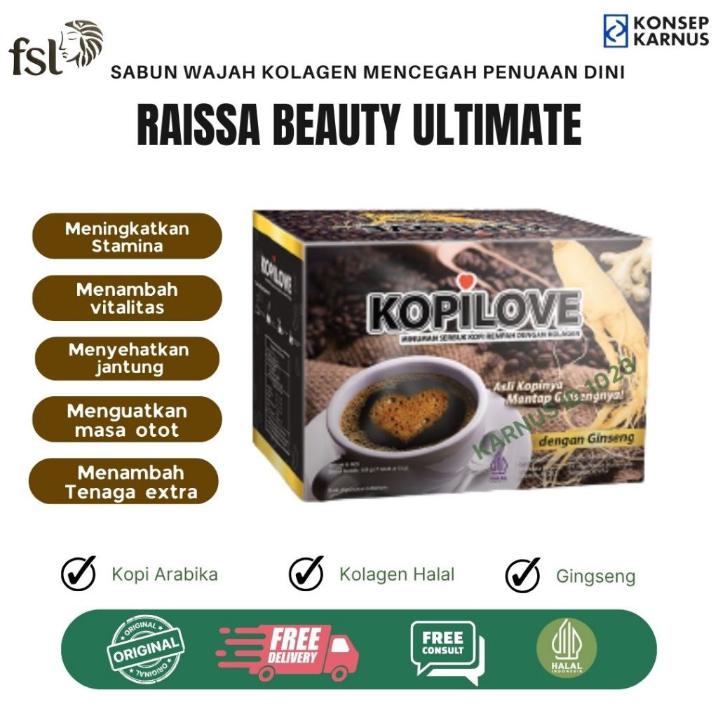 

Kopi Love, Kopi Gingseng, Kopi Kolagen, untuk Kesehatan Pria Dewasa, Kopi kuat tahan lama
