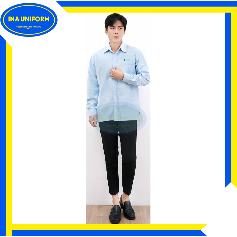 Kemeja Pria Kementrian Kesehatan PDH Biru