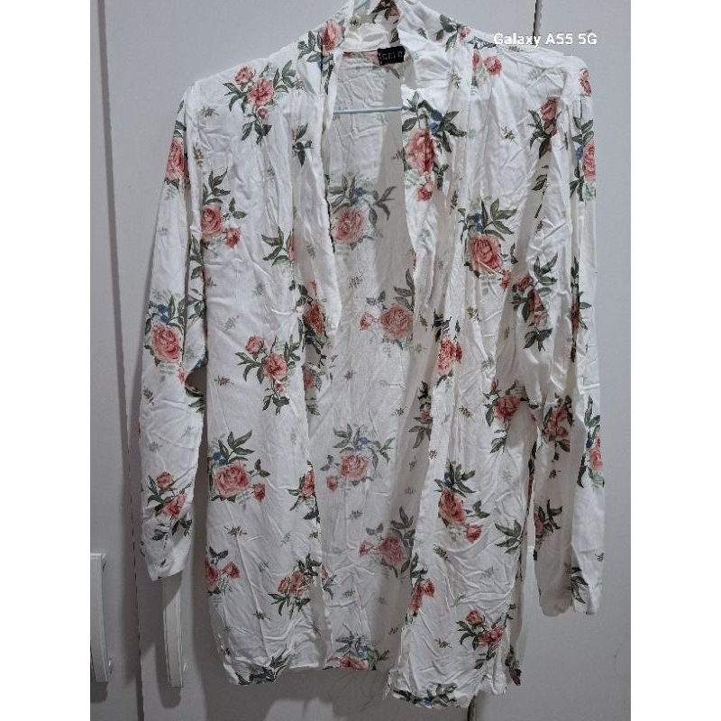 preloved outer rayon motif bunga-bunga vintage