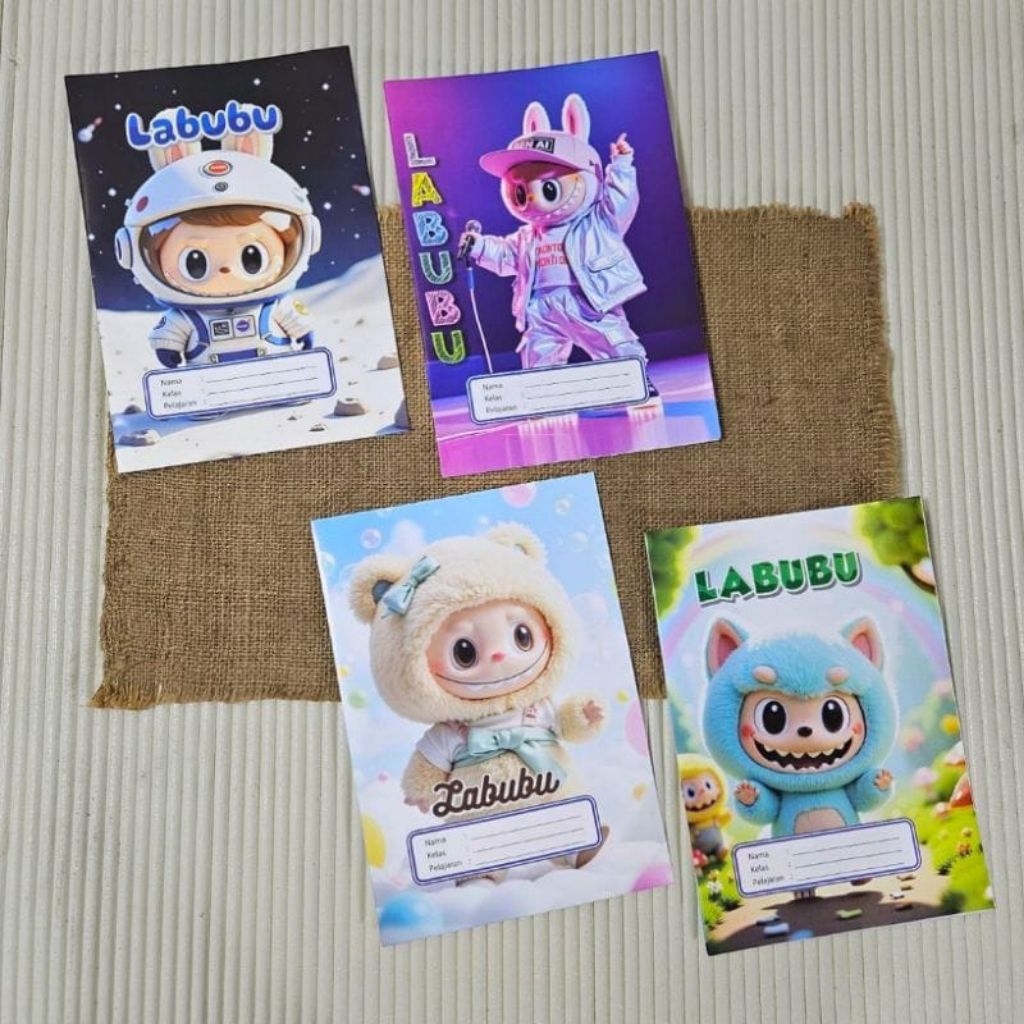 

20 lembar Sampul buku tulis labubu gambar ukuran buku kwarto/ukuran buku tulis biasa