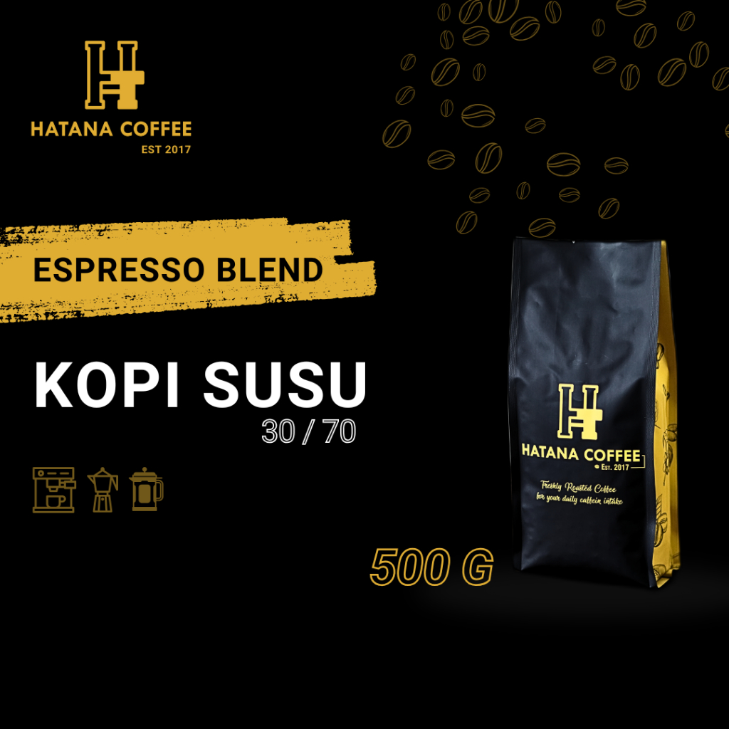 

Kopi Susu 30/70 Blend 500 Gram Espresso Es Kopi Susu | Hatana Coffee