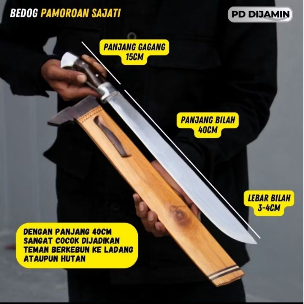 ( Golok Sembelih Tajam – Baja Asli Handmade – Cocok untuk Kurban & Potong Hewan