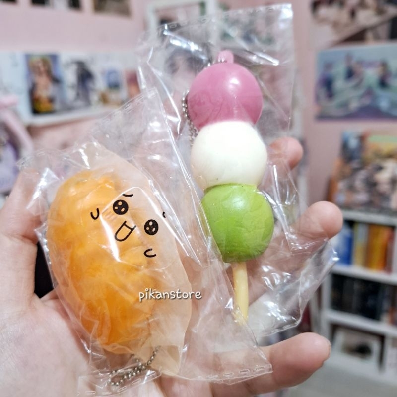 [+Freebies] Trinkets Squishy/ Gantungan Kunci Snack/ Keychain Keyring Gotochi Food