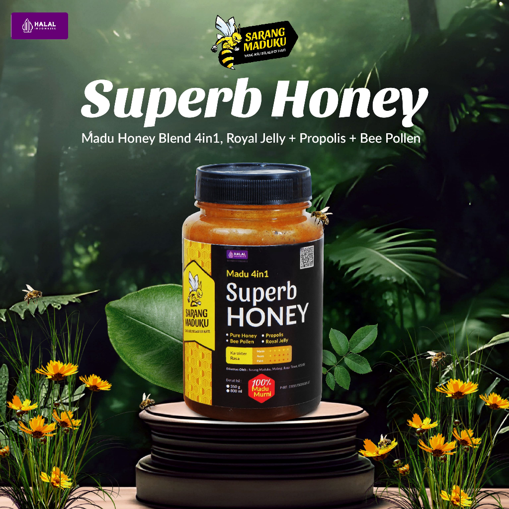 

Sarang Maduku Madu Royal Jelly Bee Pollen Propolis Paket Promil Suami Istri Propolis Asli
