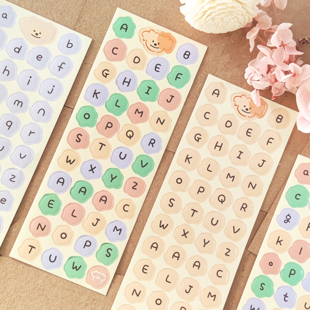 

Sticker Cute Alphabet | Sticker Decor DIY Planner | Stiker Dekor Huruf Alfabet Unik Lucu Aesthetic Minimalis