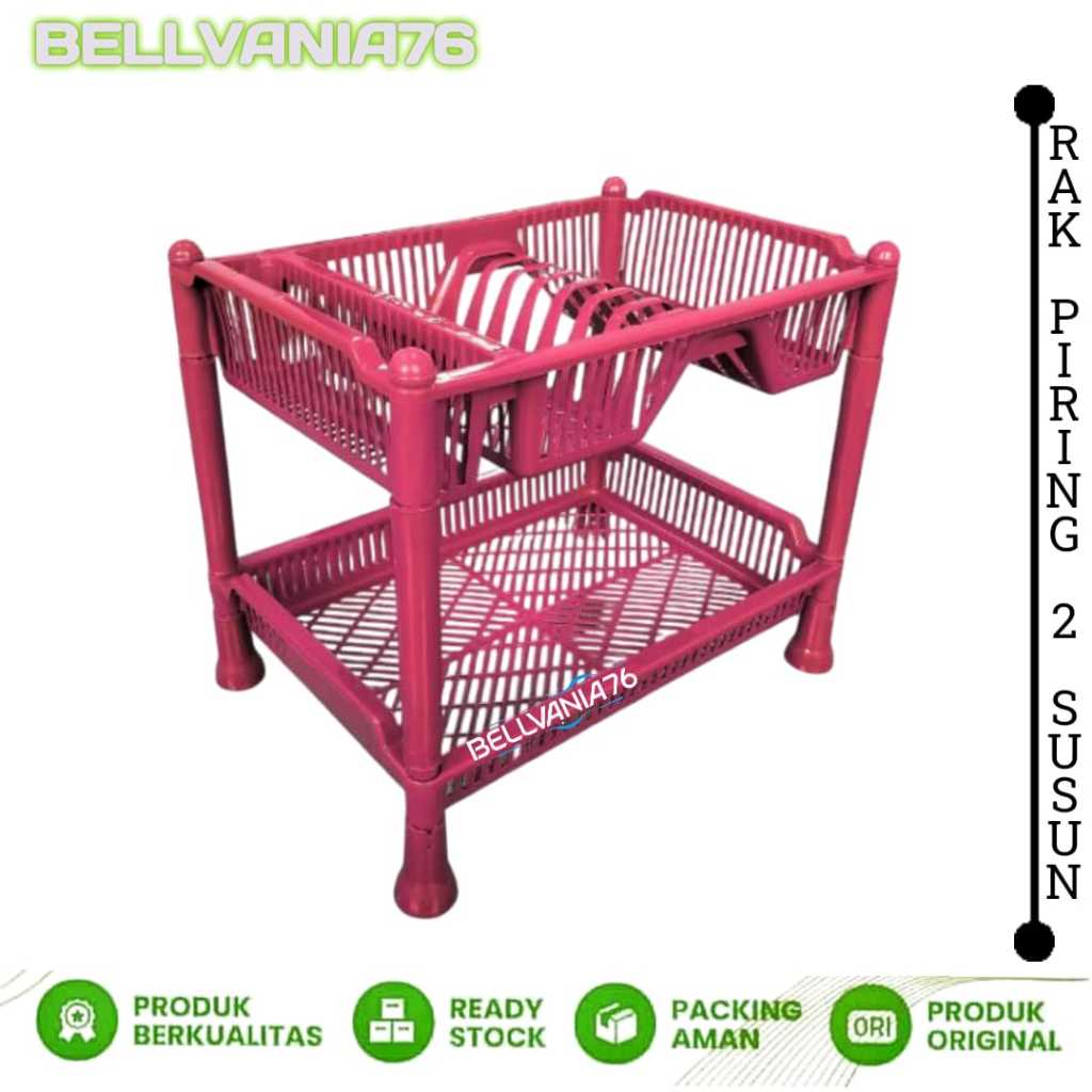 RAK PIRING PLASTIK SUSUN 2 RAK PIRING / RAK TEMPAT BUMBU GELAS DAPUR