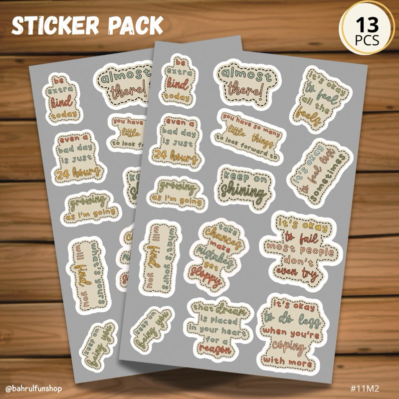 

13 pcs stiker lucu estetik kekinian - stiker motivasi quotes - stiker hp, laptop - dekorasi buku dan diary