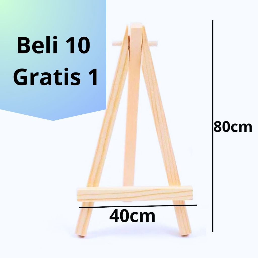 

T80 Stand Poto kayu Tripod Tinggi 80cm Holder Mini Easel Stand Foto Kanvas Lukis Sandaran Hp
