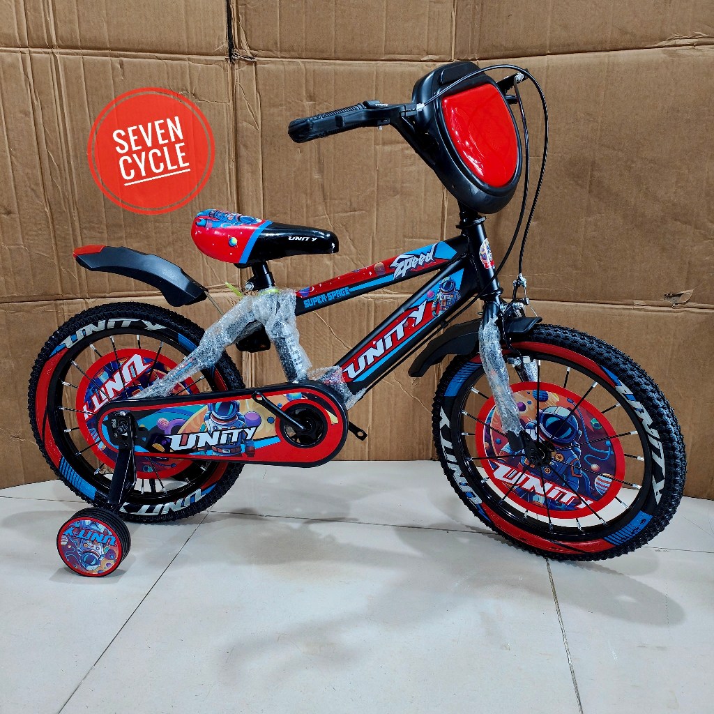 Sepeda Bmx anak UNITY super SPACE 16 dan 18 inch ban pompa tebeng music dan lampu
