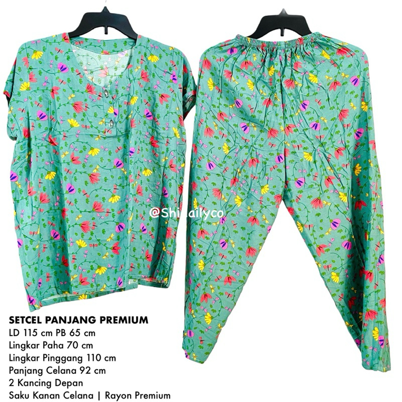 Setelan Premium Celana Panjang LD 110 - 120 Babydoll Wanita CP Lengan Pendek Busui Dewasa Ibu Remaja