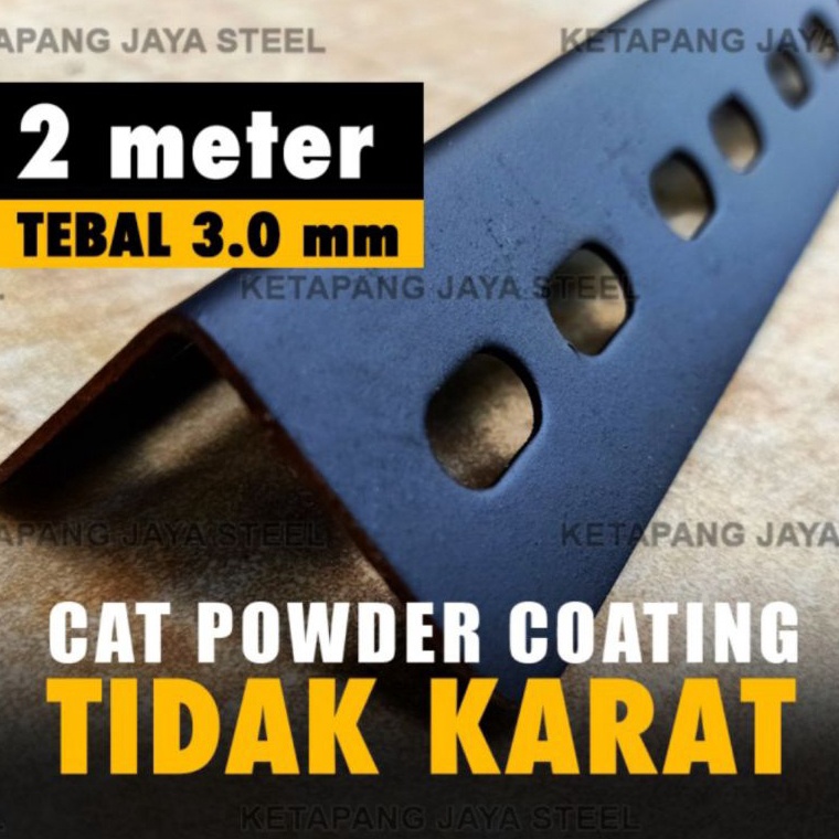 KODE I64E Besi Siku Lubang Hitam 3mm 2 meter SANGAT KUAT  MURAH