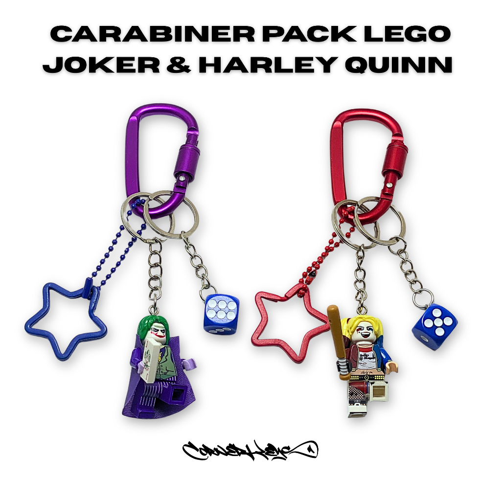 Corner Keys Carabiner Pack Lego Joker & Harleyquinn Couple set