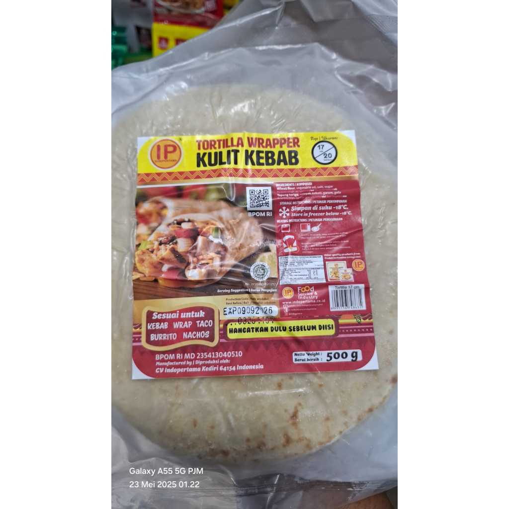 

INDOPERTAMA TORTILLA 17CM ISI 20 LEMBAR
