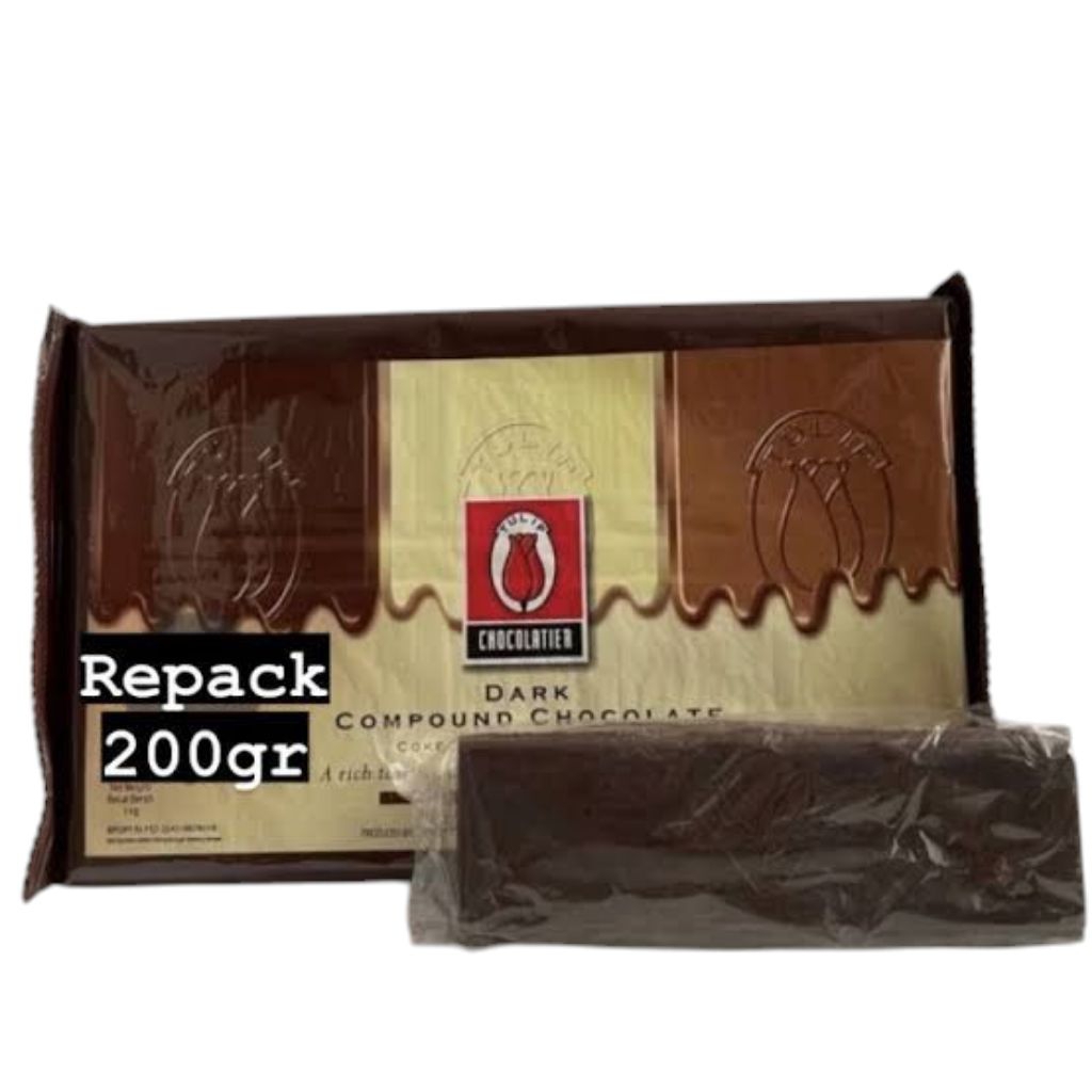 

Tulip dark chocolate compound DCC coklat batang repack 200gr