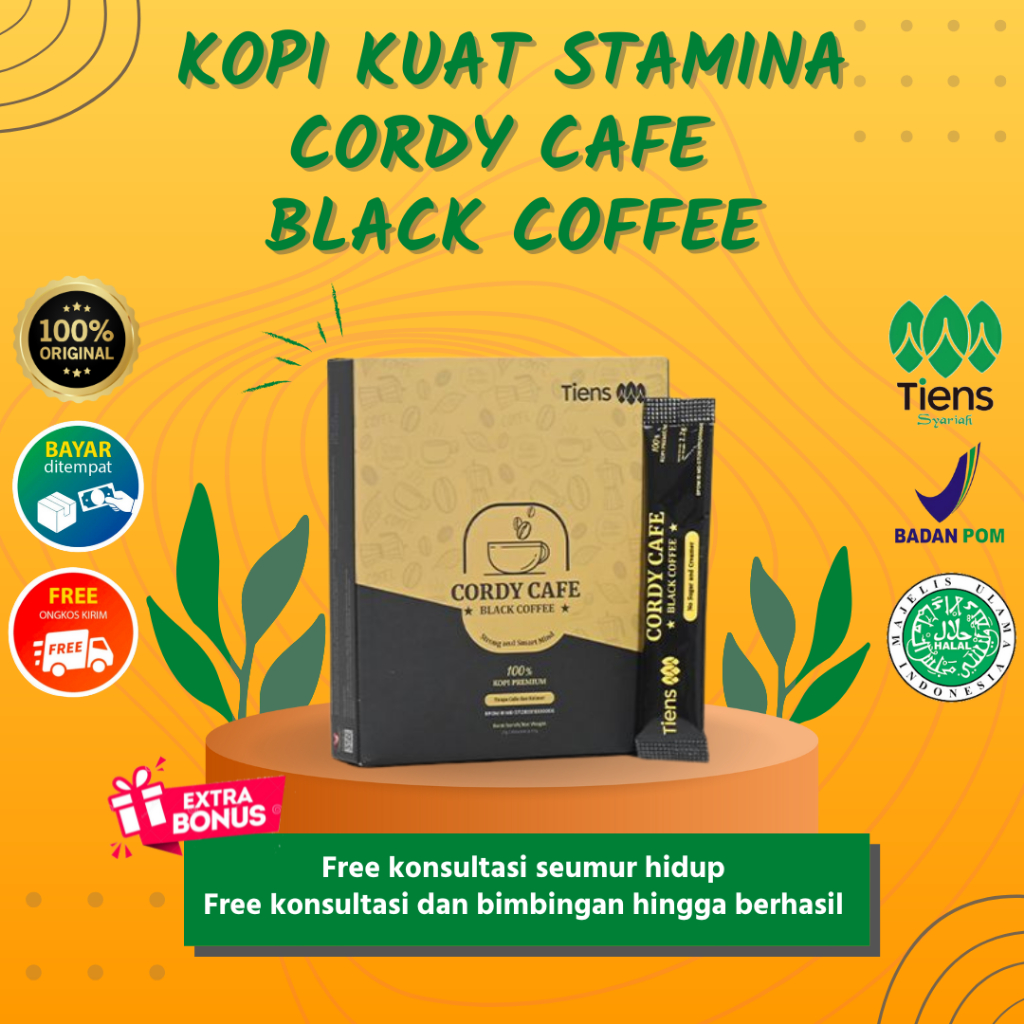 

TIENS Cordy Cafe Black Coffee BPOM Original Kopi Hitam Herbal Kesehatan Tingkatkan Daya Tahan Tubuh Stamina Pria