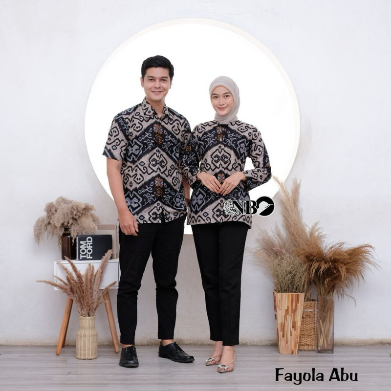 Set Baju Couple Modern Baju Batik Couple Atasan Kemeja Lengan Pendek Modern
