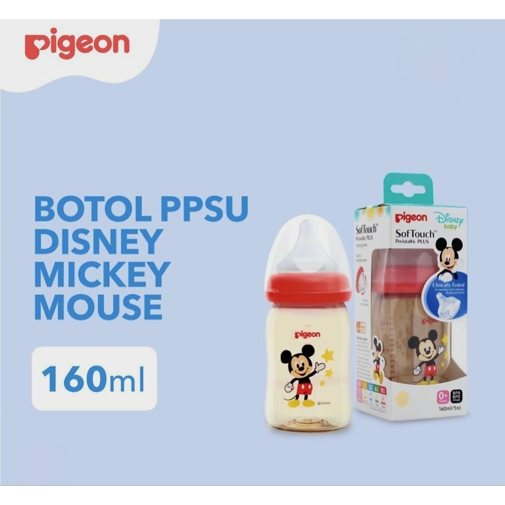 CLEARENCE SALE Original Botol Susu Pigeon PPSU mickey Merah