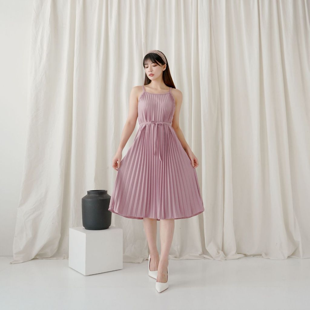 Midi Dress Inner Plisket Premium / Dress Plisket Midi / Pleated Dress