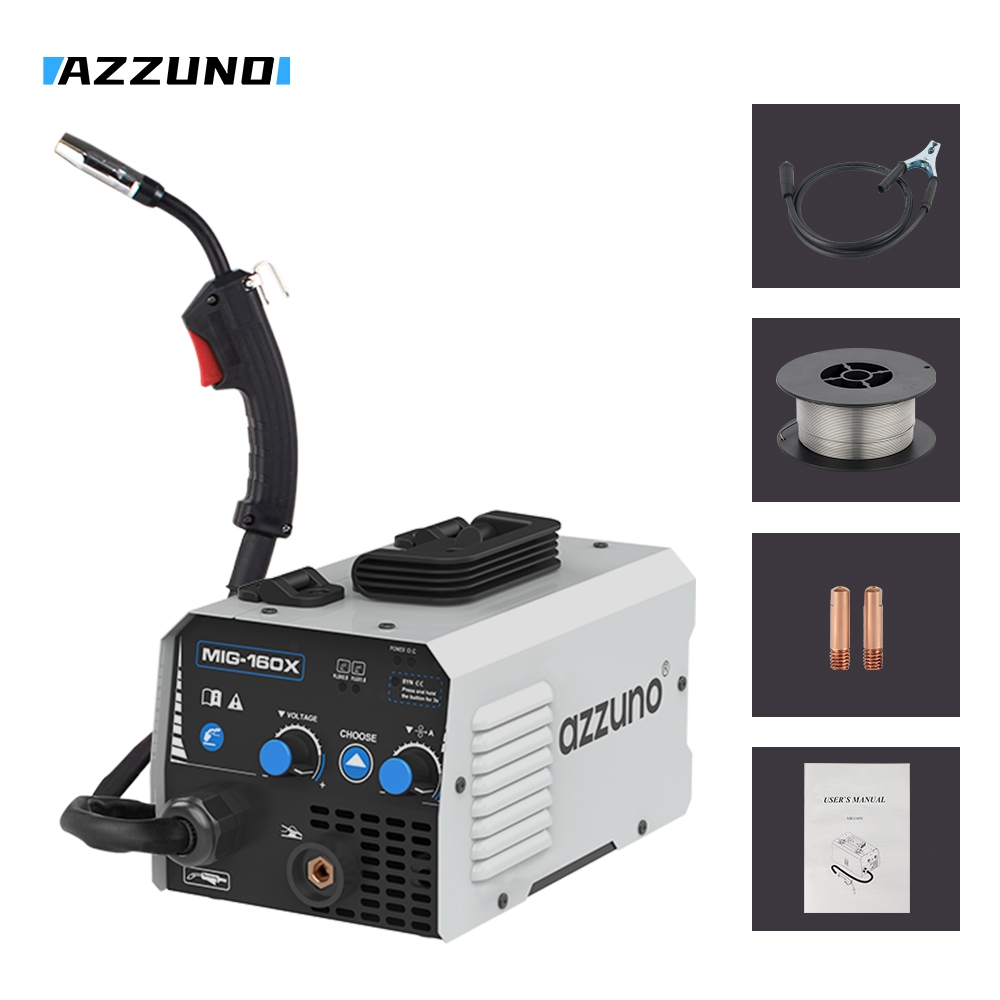 AZZUNO mesin las mig tanpa gas 2 in 1 multi pro portabel mesin trafo las listrik 600 watt welding ma