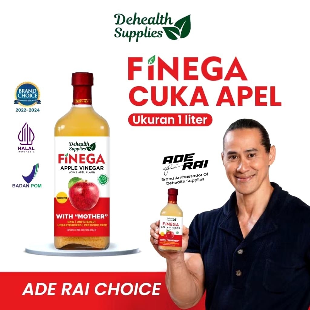 

Dehealth Supplies FINEGA CUKA APEL 1L botol kaca/Cuka apel halal