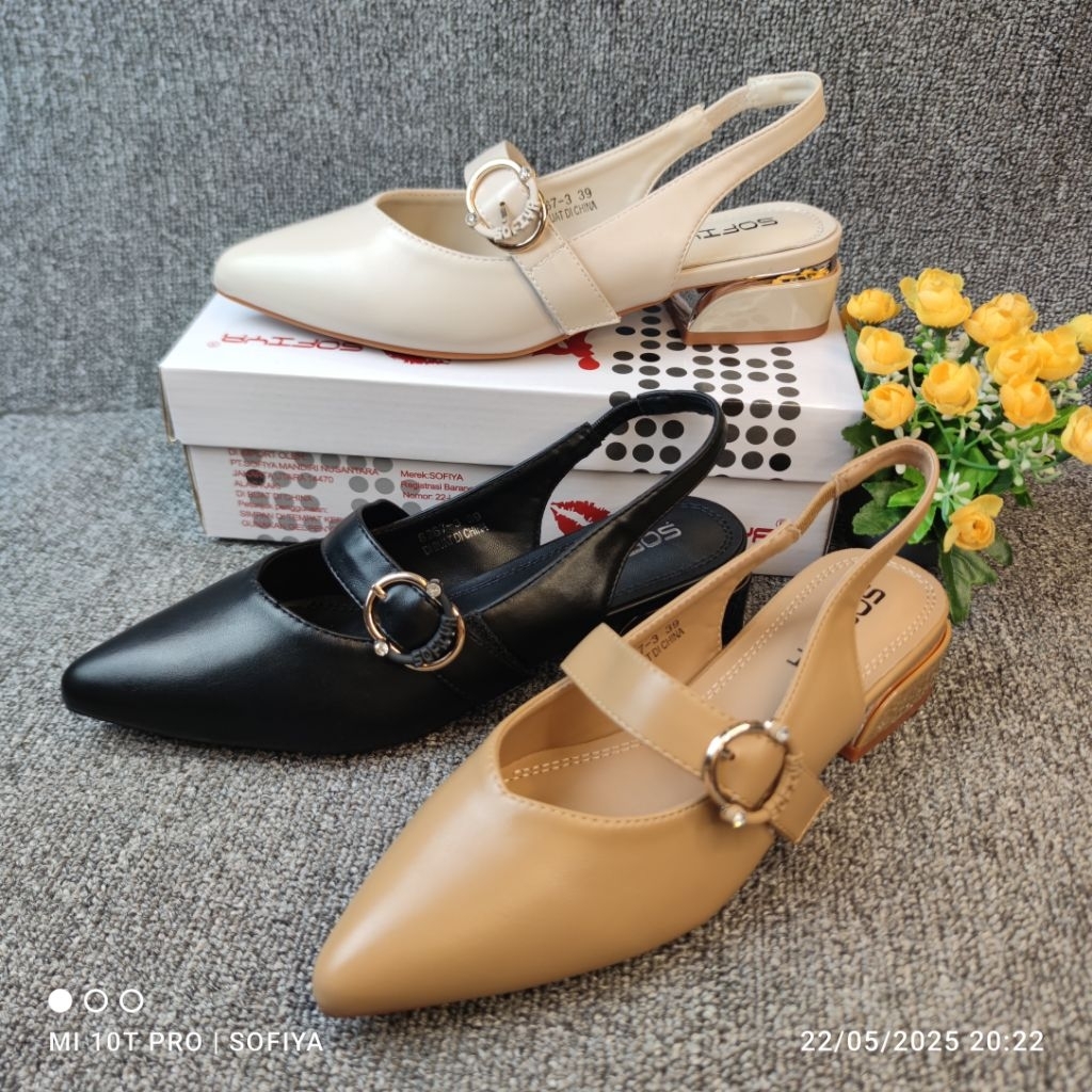 [BISA COD] SOFIYA ORI 8267 3 SEPATU WANITA IMPORT / SEPATU SLING BACK HAK TAHU 4cm