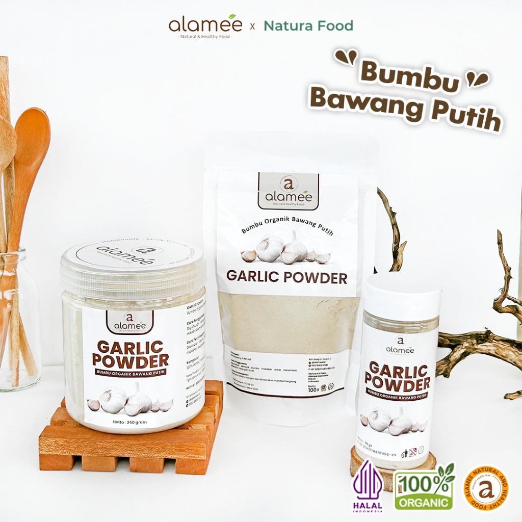 

ALAMEE Bawang Putih Bubuk Ground Garlic Powder Bumbu Dapur Organik Instan Murni Asli Seasoning