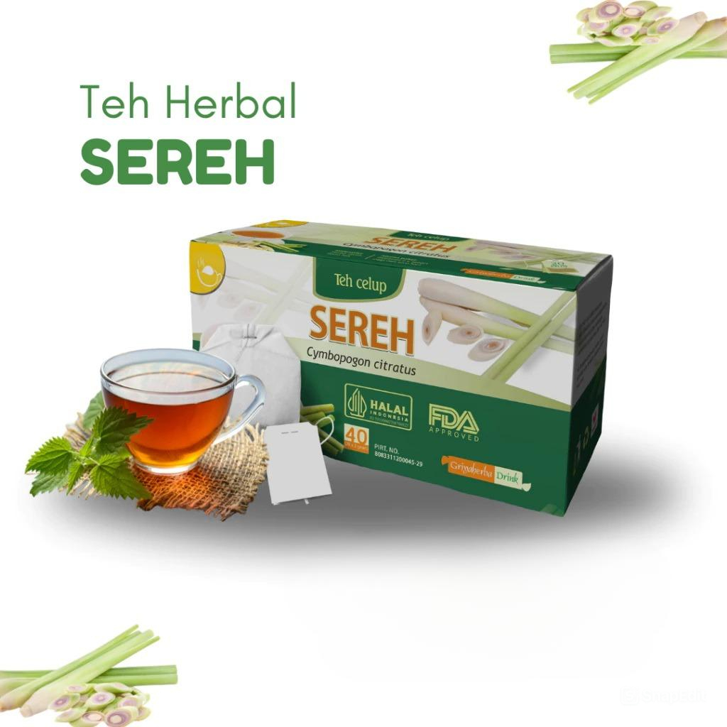 

Teh Herbal Sereh Menurunkan kadar kolesterol dan Menjaga kesehatan jantung Halal BPOM isi 20 Kantong