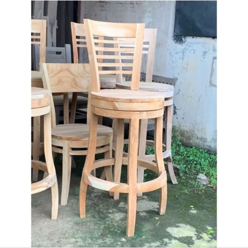 Kursi Bar Putar Kayu Jati Kursi Cafe Putar Kayu Jati