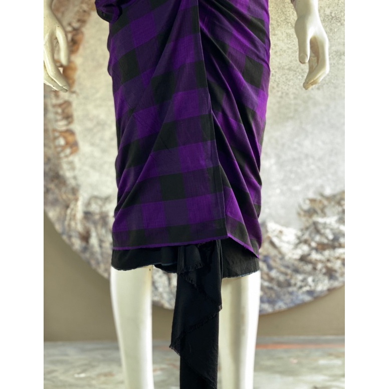 KODE N78D Poleng Ungu Endek Lasem Saput Tanpa Tepu 14x1