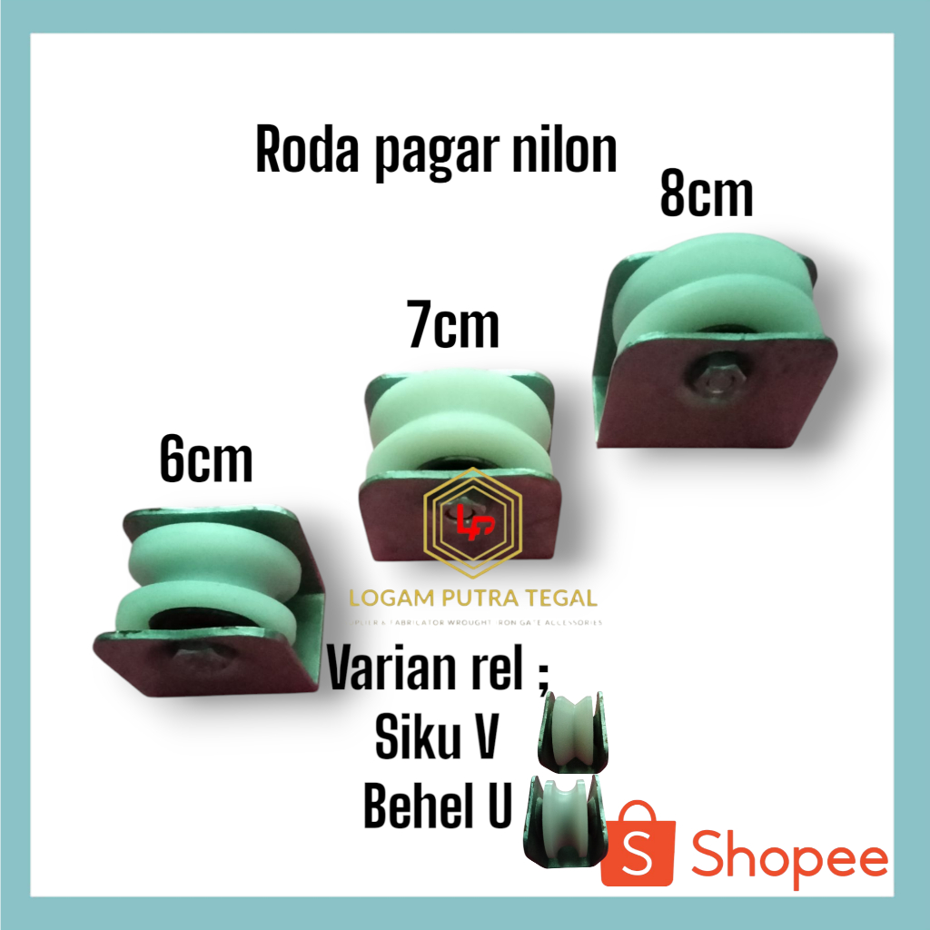 RODA PAGAR NILON RODA PINTU GERBANG (BEARING SECOND) RODA NILON PAGAR BESI STAINLESS DORONG LIPAT
