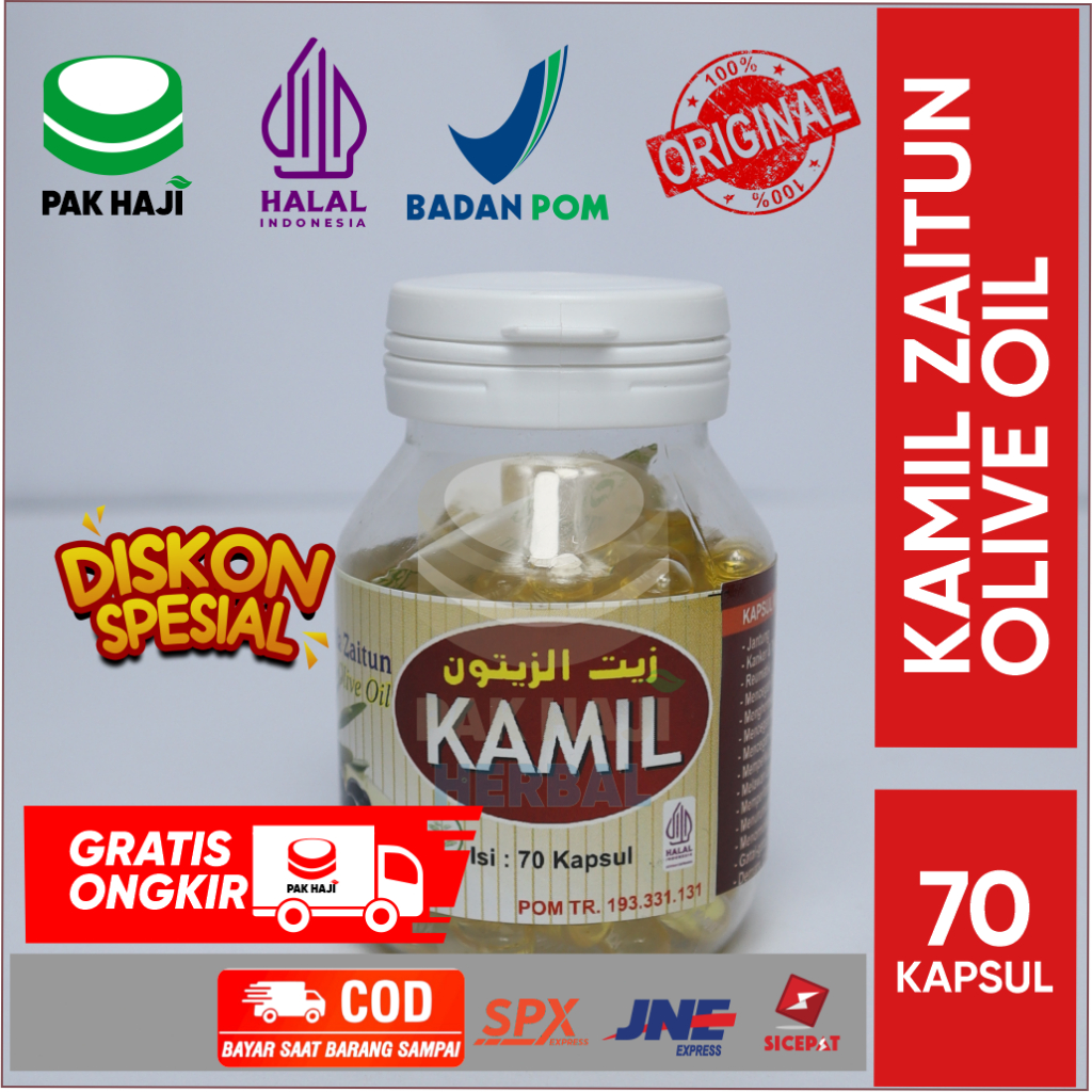 Kamil Minyak Zaitun 70 Kapsul | Extra Virgin Olive Oil | Obat Diabetes | Minyak Zaitun Alami HALAL
